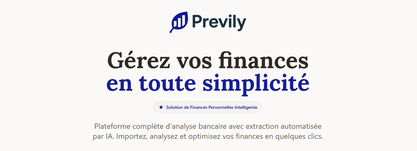 Previly - Un assistant en gestion de finance personnelles